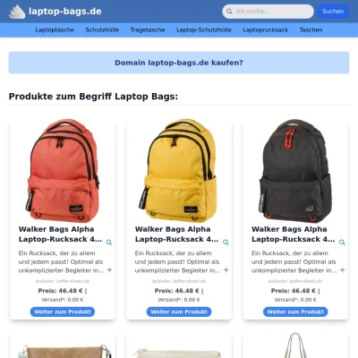 Screenshot laptop-bags.de