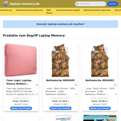Screenshot laptop-memory.de
