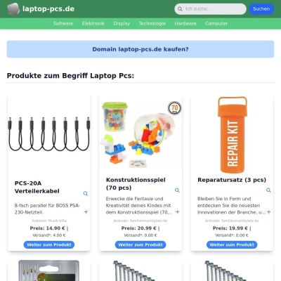 Screenshot laptop-pcs.de