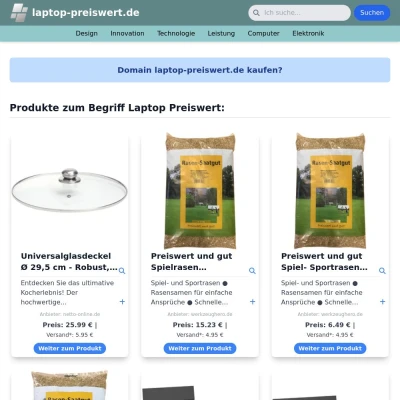 Screenshot laptop-preiswert.de