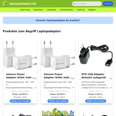 Screenshot laptopadapter.de