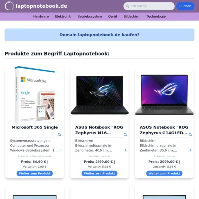 Screenshot laptopnotebook.de