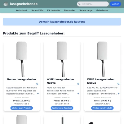 Screenshot lasagneheber.de