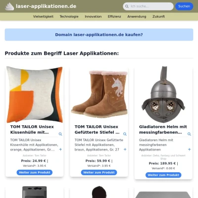Screenshot laser-applikationen.de