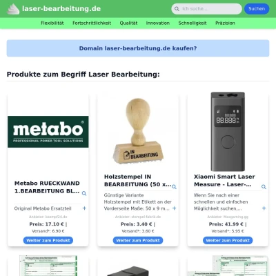 Screenshot laser-bearbeitung.de