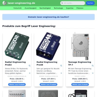 Screenshot laser-engineering.de