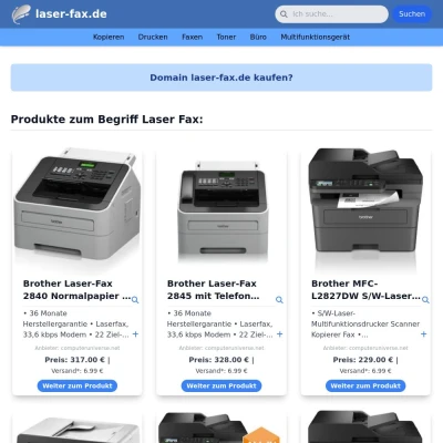 Screenshot laser-fax.de