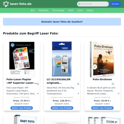 Screenshot laser-foto.de