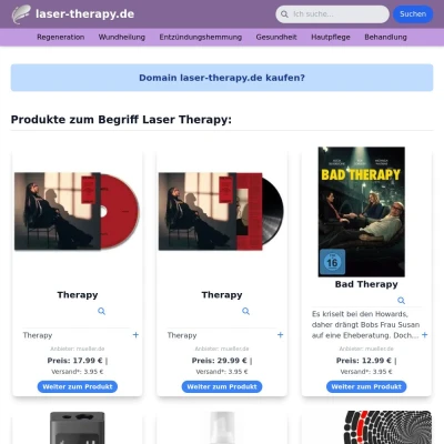 Screenshot laser-therapy.de