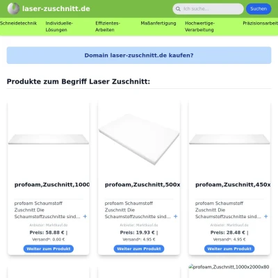 Screenshot laser-zuschnitt.de