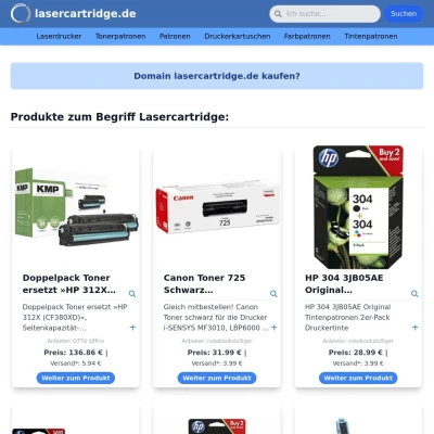 Screenshot lasercartridge.de