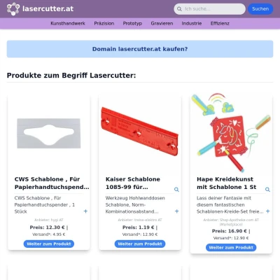 Screenshot lasercutter.at