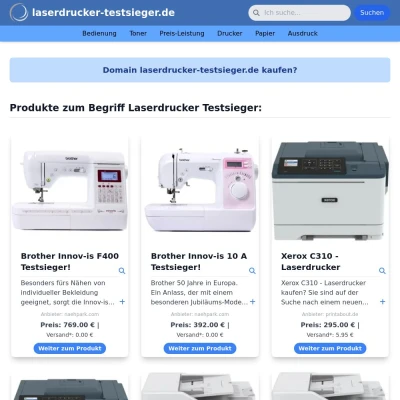 Screenshot laserdrucker-testsieger.de