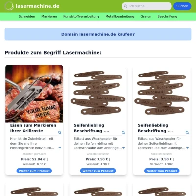 Screenshot lasermachine.de