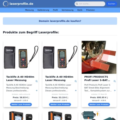 Screenshot laserprofile.de