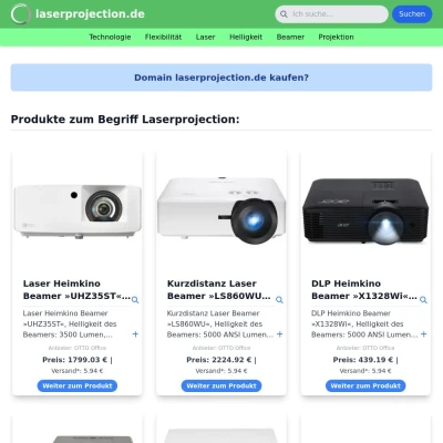 Screenshot laserprojection.de