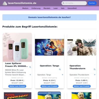 Screenshot lasertonsillotomie.de