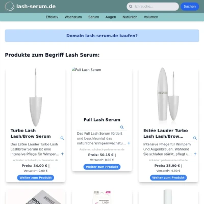 Screenshot lash-serum.de