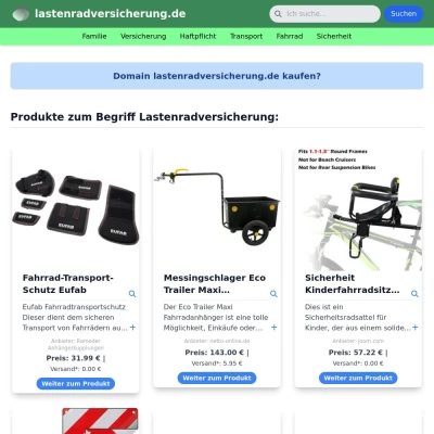 Screenshot lastenradversicherung.de