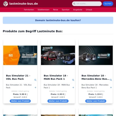 Screenshot lastminute-bus.de