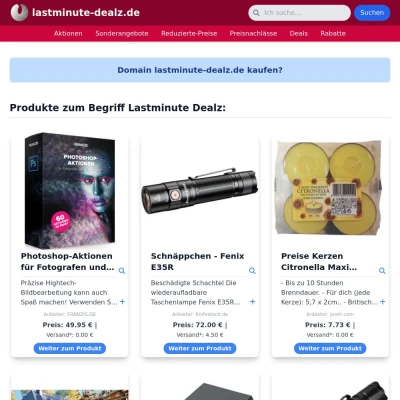 Screenshot lastminute-dealz.de