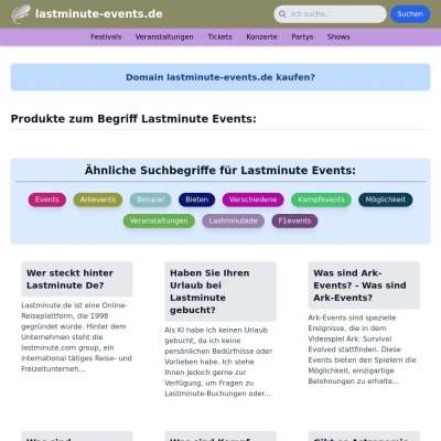 Screenshot lastminute-events.de