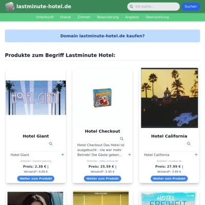 Screenshot lastminute-hotel.de