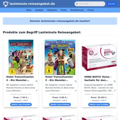 Screenshot lastminute-reiseangebot.de