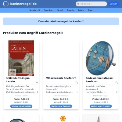 Screenshot lateinersegel.de