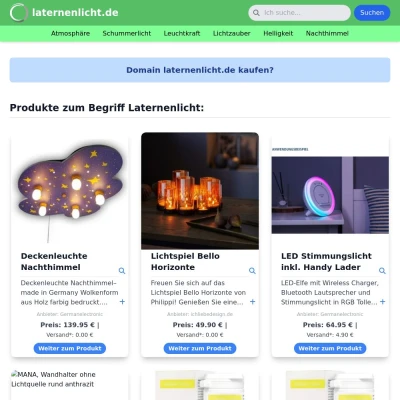 Screenshot laternenlicht.de