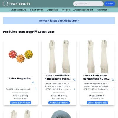 Screenshot latex-bett.de