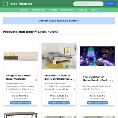 Screenshot latex-futon.de