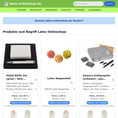 Screenshot latex-onlineshop.de