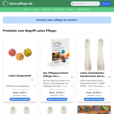 Screenshot latex-pflege.de