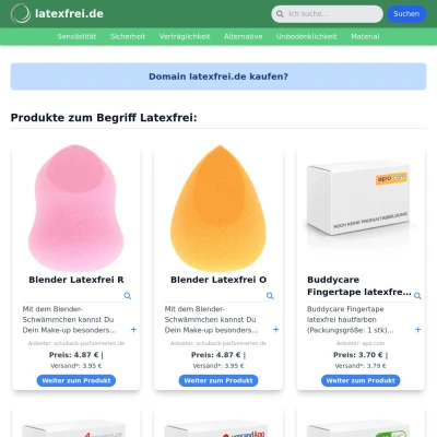 Screenshot latexfrei.de