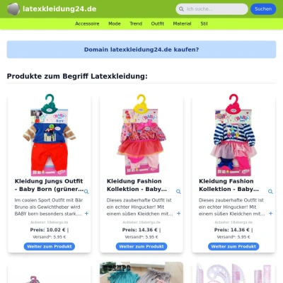 Screenshot latexkleidung24.de