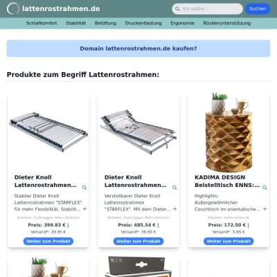 Screenshot lattenrostrahmen.de