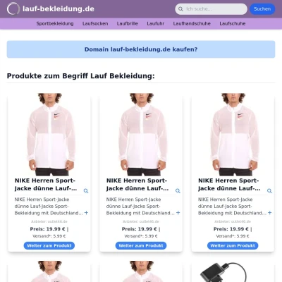 Screenshot lauf-bekleidung.de