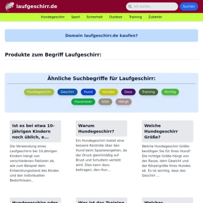 Screenshot laufgeschirr.de