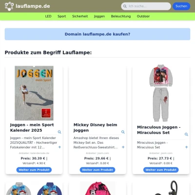 Screenshot lauflampe.de