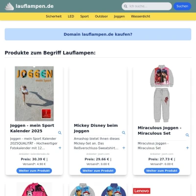 Screenshot lauflampen.de