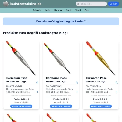Screenshot laufstegtraining.de