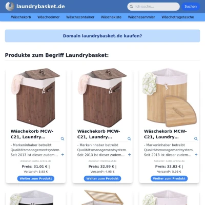 Screenshot laundrybasket.de