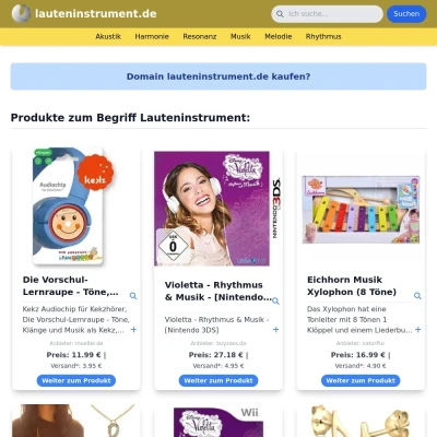 Screenshot lauteninstrument.de