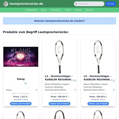 Screenshot lautsprechersicke.de