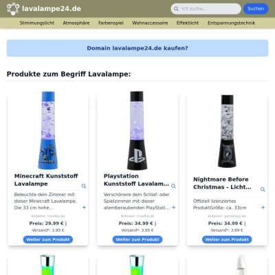 Screenshot lavalampe24.de