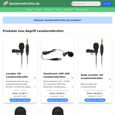 Screenshot lavaliermikrofon.de