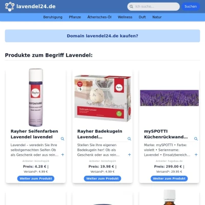 Screenshot lavendel24.de