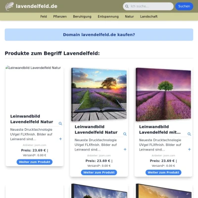 Screenshot lavendelfeld.de