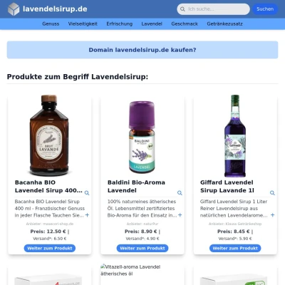 Screenshot lavendelsirup.de